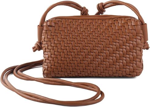 Woven Crossbody Bag for Women Small Vegan Leather Purse with Shoulder Strap in Kuwait