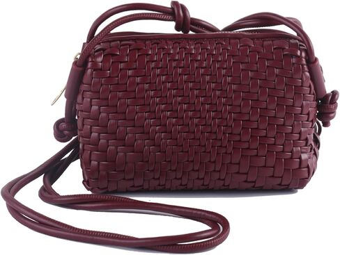 Woven Crossbody Bag for Women Small Vegan Leather Purse with Shoulder Strap in Kuwait