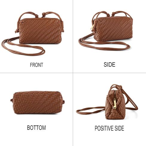 Woven Crossbody Bag for Women Small Vegan Leather Purse with Shoulder Strap in Kuwait