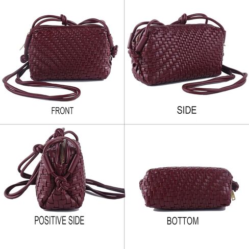Woven Crossbody Bag for Women Small Vegan Leather Purse with Shoulder Strap in Kuwait