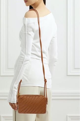Woven Crossbody Bag for Women Small Vegan Leather Purse with Shoulder Strap in Kuwait