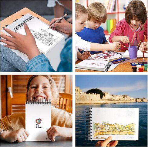 Koogel 2PCS Spiral Sketch Books, Art Sketchbook Sketch Pad Drawing Painting Writing Paper 5.5" x 8.5" Drawing Book for Kids Beginners Artists in Saudi Arabia