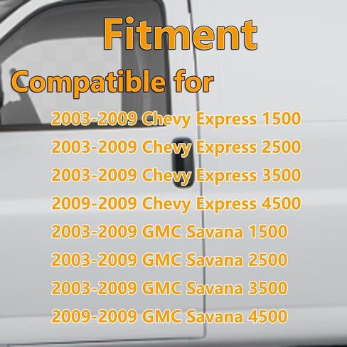 79320 مقبض الباب الخارجي متوافق مع 2003-2009 Express Savana 1500 2500 3500 4500 w/Key Hole، 25942271 FL محكم أسود أمامي يسار جانب السائق in Kuwait