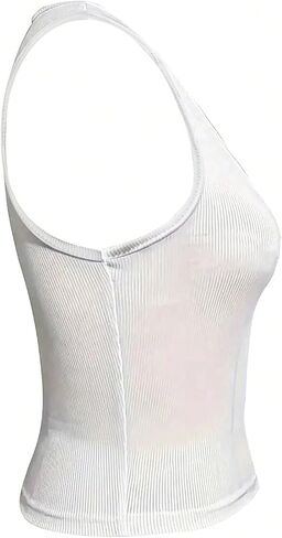 SOLY HUX Women's Letter Print Crop Tops Notched Neck Sleeveless Summer Y2k Tank Top in Kuwait