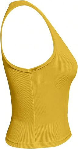 SOLY HUX Women's Letter Print Crop Tops Notched Neck Sleeveless Summer Y2k Tank Top in Kuwait