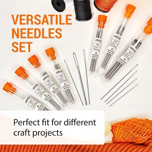 Yarn Needles Large Eye for Crochet & Knitting - 6 Pcs Tapestry Needle Set, Bent Tip Steel & Plastic Darning Needles for Weaving in Ends in Saudi Arabia