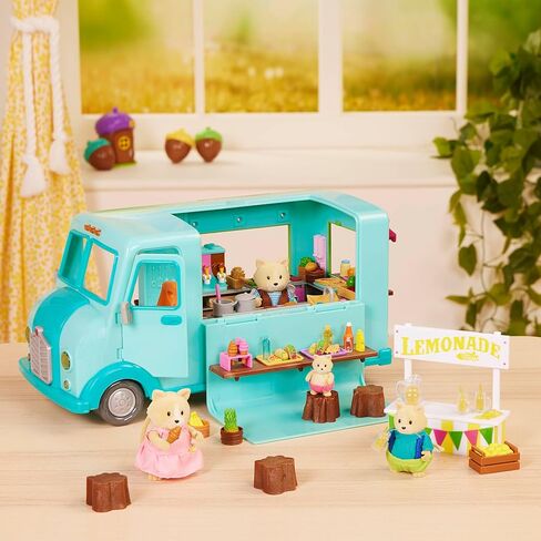 Li’l Woodzeez – 53 Pcs Happy Camper Playset – Moose Family, Detachable Toy Vehicle & RV Trailer – Dollhouse Furnitures & Accessories, Pretend Play Gift for Kids Age 3+ in Saudi Arabia