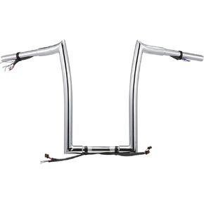 MoKitDora Sportster Dyna Softail Pre-wired Ape Hangers 14" Rise 1.25" Fat 1" Clamp Handlebar Meathook Bars for 2012-2017 Dyna Softail 2014-up Sportster, Chrome