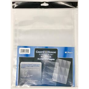 GuardHouse Shield 4 Pocket Currency Storage Pages for Modern and Large Bills Pack of 10