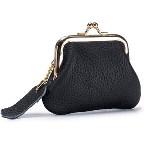 Mini Coin Purse Retro Small Leather Wallet Cash Coin Holder Organizer Clutch bag (Orange)