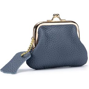Mini Coin Purse Retro Small Leather Wallet Cash Coin Holder Organizer Clutch bag (Orange)