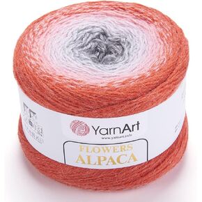 YarnArt Flowers Alpaca 20% Alpaca 80% Acrylic Weight 8.82oz Length 1028 Yards Multicolor Rainbow Crochet Winter Yarn Weight 2 Sport (411)