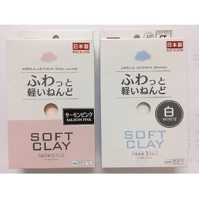 Soft clay set (1, white and salmon pink)