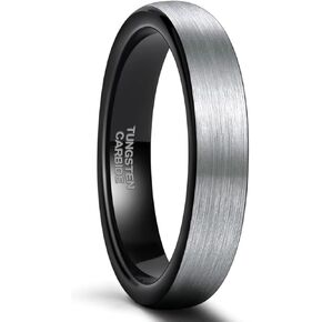 SHINYSO 4mm 6mm 8mm Tungsten Carbide Rings Dome Blue/Black Matte Engagement Wedding Band for Men Women Comfort Fit Size 4-13