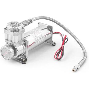 Heavy Duty Universal 200PSI Air Horn Compressor 1/4NPT Hose Kit Compatible With For Suspension/Air Bag/Train Horn DC 12V 480C