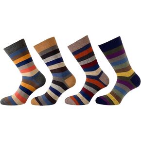 Set of 4 Pairs of Men's Mid-Calf Socks, Soft and Stylish - Made in Italy One Size