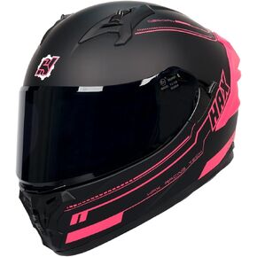 HAX Obsidian Pro Full Face Dual Visor Adult Motorcycle Helmet for Motorbike Street Bike with Pinlock Ready DOT Approved