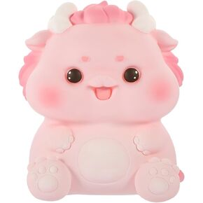 HOMSFOU Dragon Piggy Bank Cute Animal Coin Jar 2024 Year of The Dragon Money Box Chinese Zodiac Money Container Mascot Dragon Statues for Home Office Decorations Green