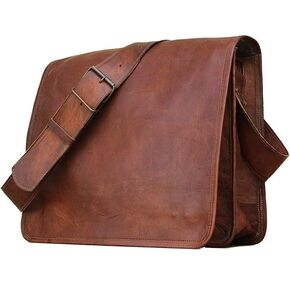Leather Messenger Bag for Men, 15 Inch Laptop Bag, Crossbody Bag Men, Vintage Handmade Leather Satchel Bag Men, Full Grain Business Briefcase Shoulder Bag