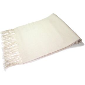 Biagio 100% Wool Pashmina Solid Scarf CREAM Color Womens Shawl Wrap Scarves