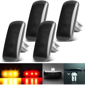 Dually Bed Fender LED Side Marker Lights Smoke Lens Compatible For 2010-2018 DODGE RAM 2500 3500 Pick trucks,Plug-and-Play,Waterproof IP67(2xAmber and 2xRed)