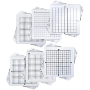 24 Pads Graph Paper Sticky Note Pads 600 Sheets 3 x 3 Inch Mini Graph Pads Adhesive Grid Variety of X Y Axis Coordinate Grid Notepad for Office School Supplies, 6 Designs