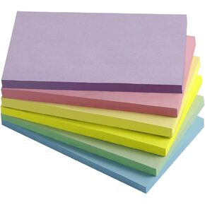 Vanpad Lined Sticky Notes 3X5 in Pastel Ruled Post Stickies Super Sticking Power Memo Pads Strong Adhesive, 6 Pads/Pack, 75 Sheets/pad