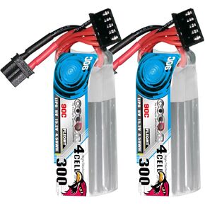 2 Packs CODDAR 650mAh 4S 15.2V 100C HV LiPo Battery with XT30 Connector for BETAFPV X-Knight 4inch 4S CD4S650100HV CD4S650100HV