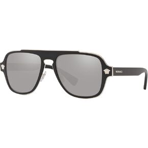 Versace Man Sunglasses Havana Frame, Orange Lenses, 56MM
