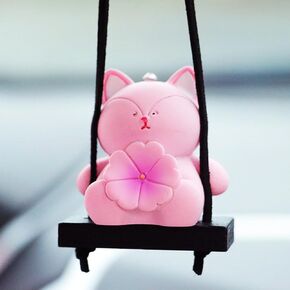 Cute Swinging Cartoon Animals Car Hanging Ornament for Women, Car Rear View Mirrior Hanging Accessories Fun Rearview Mirror Pendant Auto Interior Decorations Gift (Panda)
