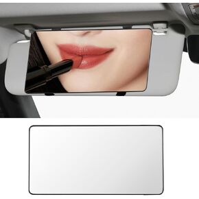 Car Sun Visor Vanity Mirror, Car Sun-Shading Cosmetic Mirror with Straps for Women Girl, Universal Car Travel Makeup Mirror, Car Interior Accessories for Car Truck SUV (Black)