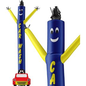 LookOurWay Air Dancers Inflatable Tube Man Attachment - 15 Feet Tall Wacky Waving Inflatable Dancing Tube Guy for Business Promotion (Blower Not Included) - Car Wash with Car Shape