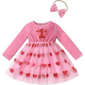 Baby Girls Winter Snowflake 1st Birthday Outfit Velvet Princess Dress + Headband Christmas Cake Smash Photo Shoot