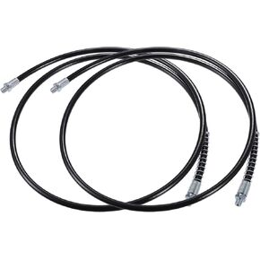 2pcs 59 Inch Universal 1/8" NPT Grease Gun Flex Hose - Trailer Flex Grease Hose Extension Non-Slip - Metal Black