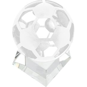 Milisten Crystal Football Ornament Crystal Soccer Ball Clear Crystal Football Transparent Crystal Football