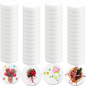 60 Pcs Round Foam Circles Polystyrene Foam Discs Bulk White Block Blank Craft Foam for DIY Projects Friendship Bracelets Banner Garland Sculpture Modeling Arts and Crafts Supplies