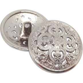 10pcs Clothes Button,Hollow Carved Metal Buttons,DIY Sewing Craft Discover Buttons,Engraving Openwork Metal Shank Buttons(25mm/1Inch,Light Gold)