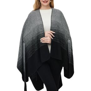 معطف شال نسائي محبوك من Ferand مع حزام قابل للفصل مفتوح من الأمام متدرج لخريف وشتاء in Kuwait