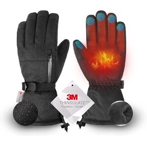 Ski Gloves Snow Gloves for Men&Women, 3M Thinsulate Waterproof Snowboard Gloves, Insulated Touchscreen Snowmobile Gloves for Cold Weather