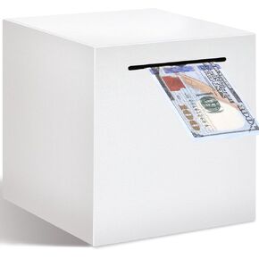 Piggy Bank for Adults Must Break to Open, Vcertcpl Stainless Steel Money Box Safe for Cash Saving, Unbreakable Adults Piggy Bank for Real Money, Metal Money Bank Saving Box (Black, 4.72 inch)