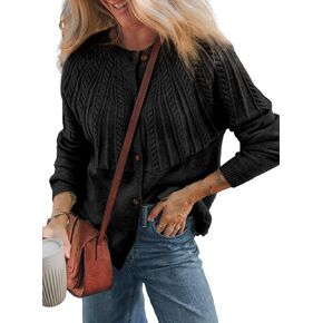 Dokotoo Cardigan Sweaters for Women 2024 Fall Outfits Long Sleeve Crochet Knit Sweaters