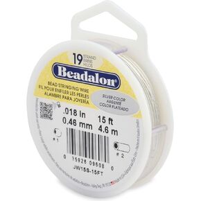 Beadalon 0.018" (0.46 mm) 15 ft (4.6 m) Silver Color Bead Stringing Wire