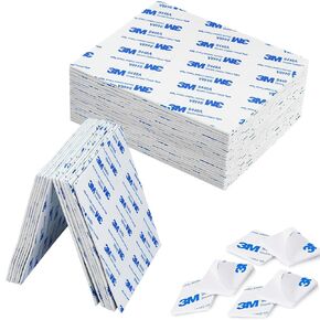 300PCS Double Sided Foam Tape, White Heavy Duty Mounting Tape Super-Sticky Foam Tape Thickness 2mm Extra Sticky Adhesive Tape, Waterproof for Walls Picture, Car, Home, Office