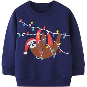 Toddler Little Boys Sweatshirt Long Sleeve Crewneck Pullover Sweatshirt Printed Top Shirt Outfit for 2-7 Years