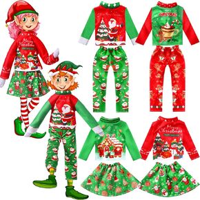 Newcotte 8 Pieces Christmas Elf Accessories Clothes Elf Doll Costume Santa Gingerbread Snowflake Christmas Tree Doll Clothes Holiday Elf Outfits for Christmas Party Decorations(Snowflake)