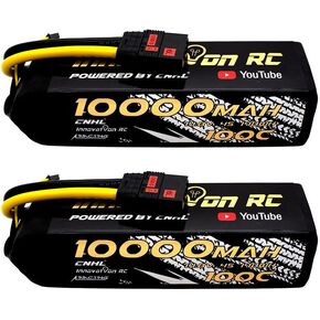 CNHL 10000mAh 4s Lipo Battery 100C 14.8V Lipo Battery Soft Case RC Battery with QS8 Connector Compatible with RC Car Truck Tank RC Boat Racing Models(2 Packs)