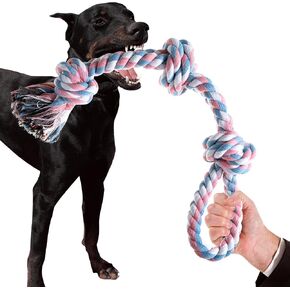 Dog Rope Toys Indestructible Dog Toys, Dog Chew Toys for Aggressive Chewers, Tough Puppy Teething Chew Toys for Boredom, Dental Cleaning Tug of War Dog Toy, Great for Small to Large Breed in Kuwait