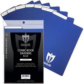 Max Protection 25ct Comic Book Dividers with Innovative Flex Fold Tabs, Blue