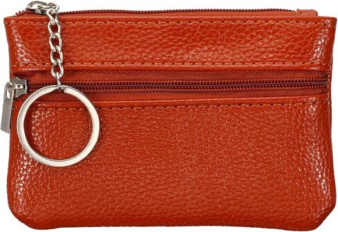 PATIKIL 4.5" x 3" Coin Purse Pouch, Leather Change Purses Small Organizer Bags with Zipper Key Ring for Women Men Home, Navy Blue in Saudi Arabia