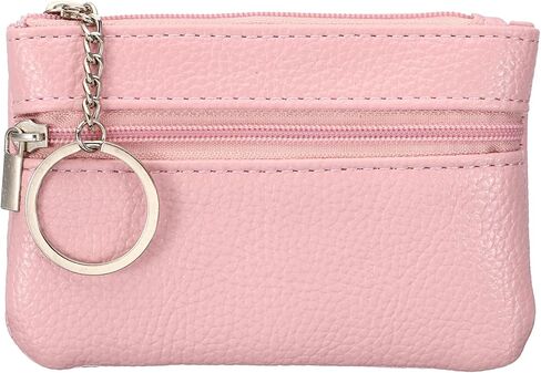 PATIKIL 4.5" x 3" Coin Purse Pouch, Leather Change Purses Small Organizer Bags with Zipper Key Ring for Women Men Home, Navy Blue in Saudi Arabia